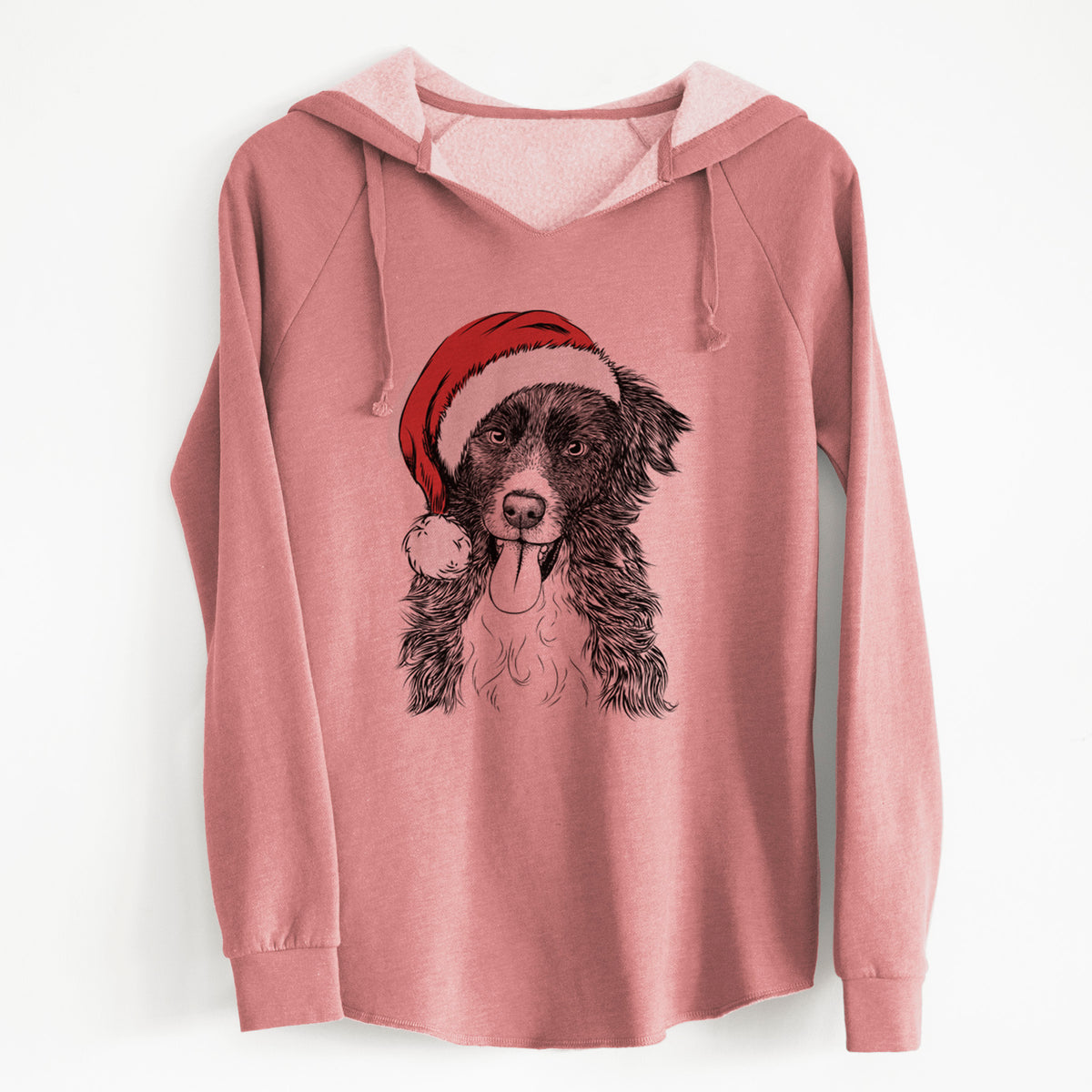 Santa Indi the Border Collie - Cali Wave Hooded Sweatshirt