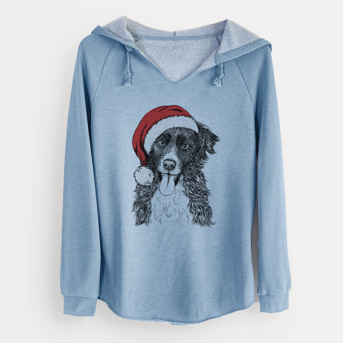 Santa Indi the Border Collie - Cali Wave Hooded Sweatshirt
