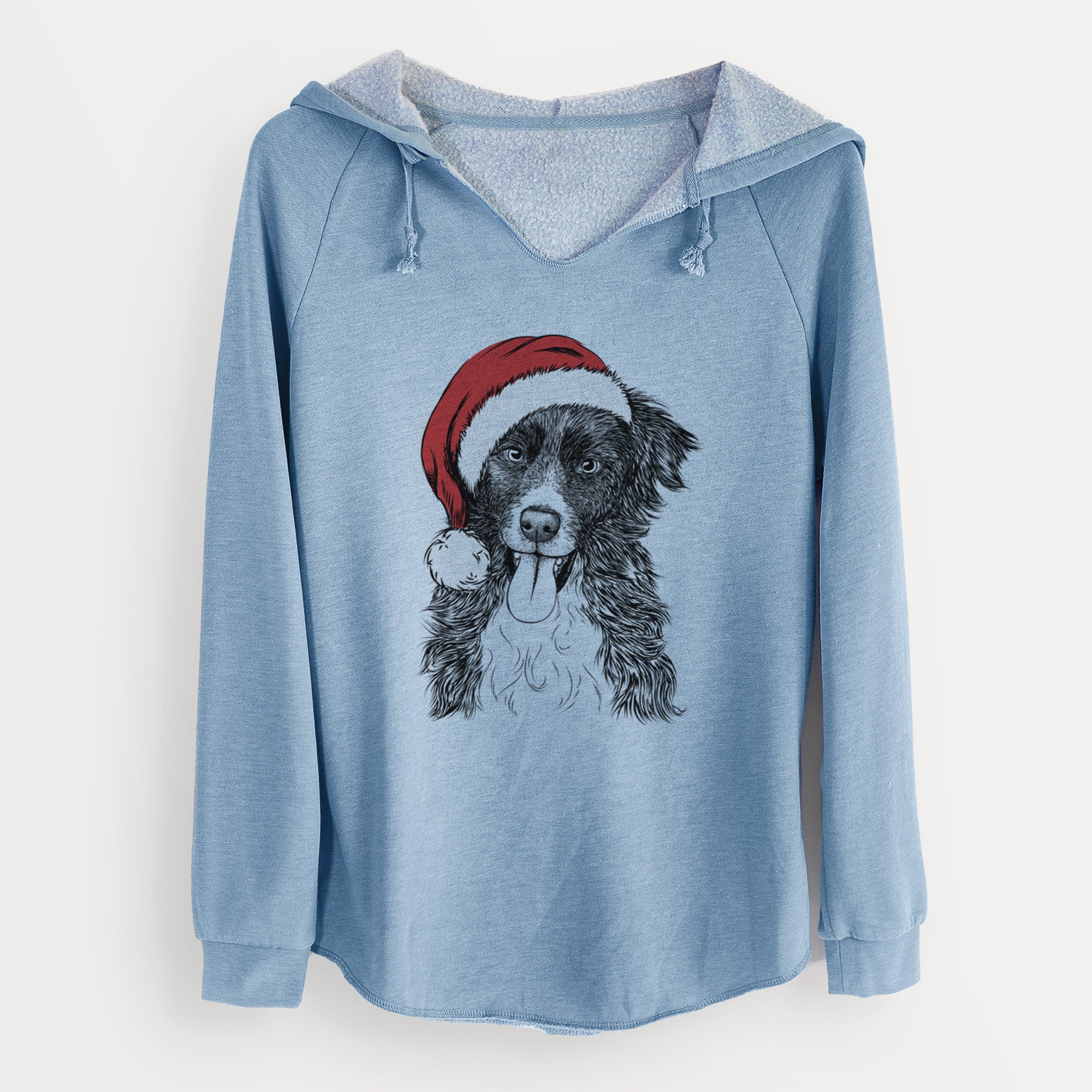 Santa Indi the Border Collie - Cali Wave Hooded Sweatshirt
