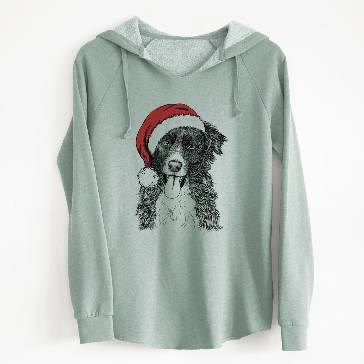 Santa Indi the Border Collie - Cali Wave Hooded Sweatshirt
