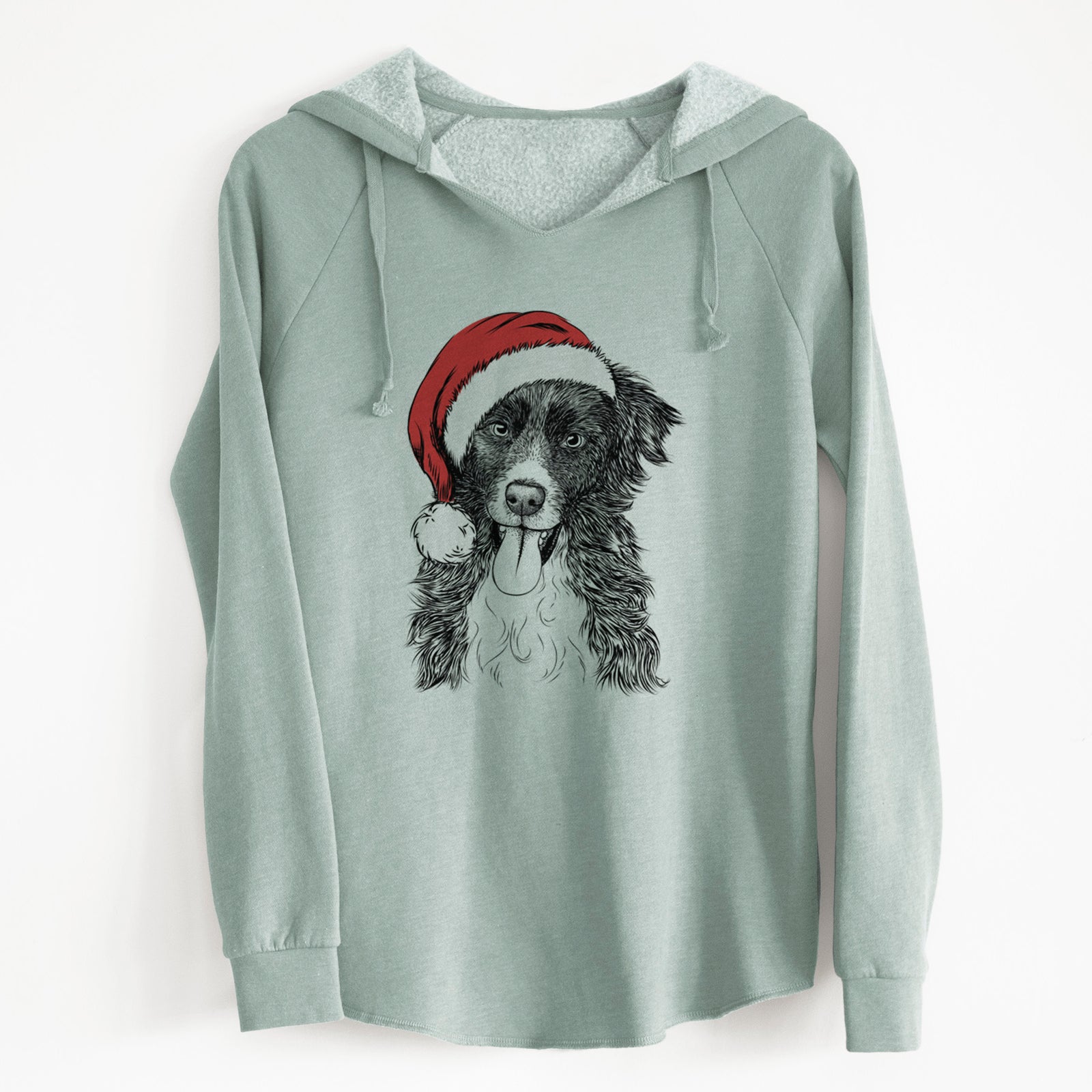 Santa Indi the Border Collie - Cali Wave Hooded Sweatshirt