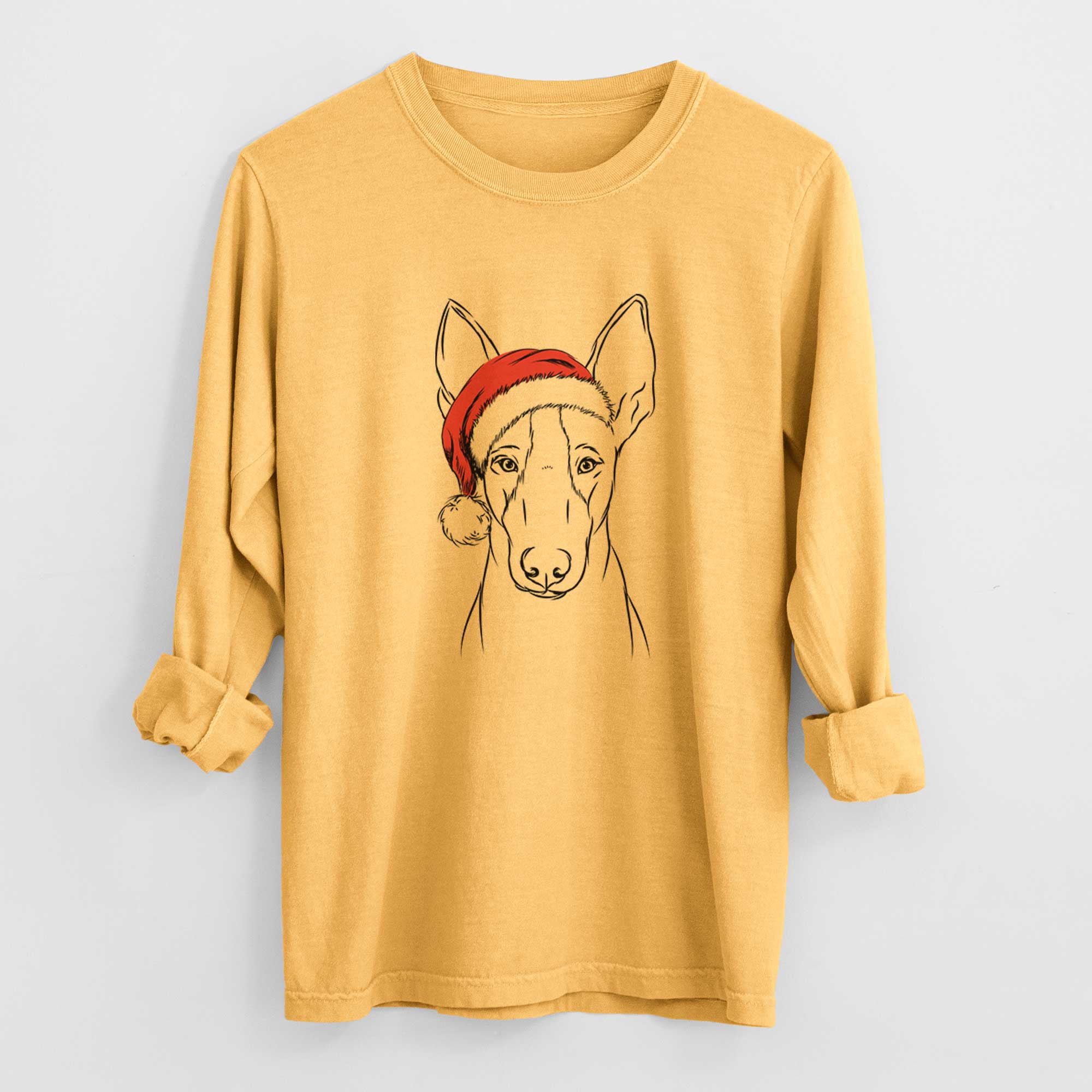 Santa Indy the Ibizan Hound - Heavyweight 100% Cotton Long Sleeve