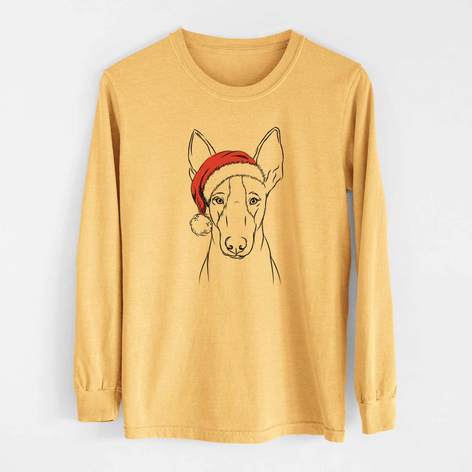 Santa Indy the Ibizan Hound - Heavyweight 100% Cotton Long Sleeve