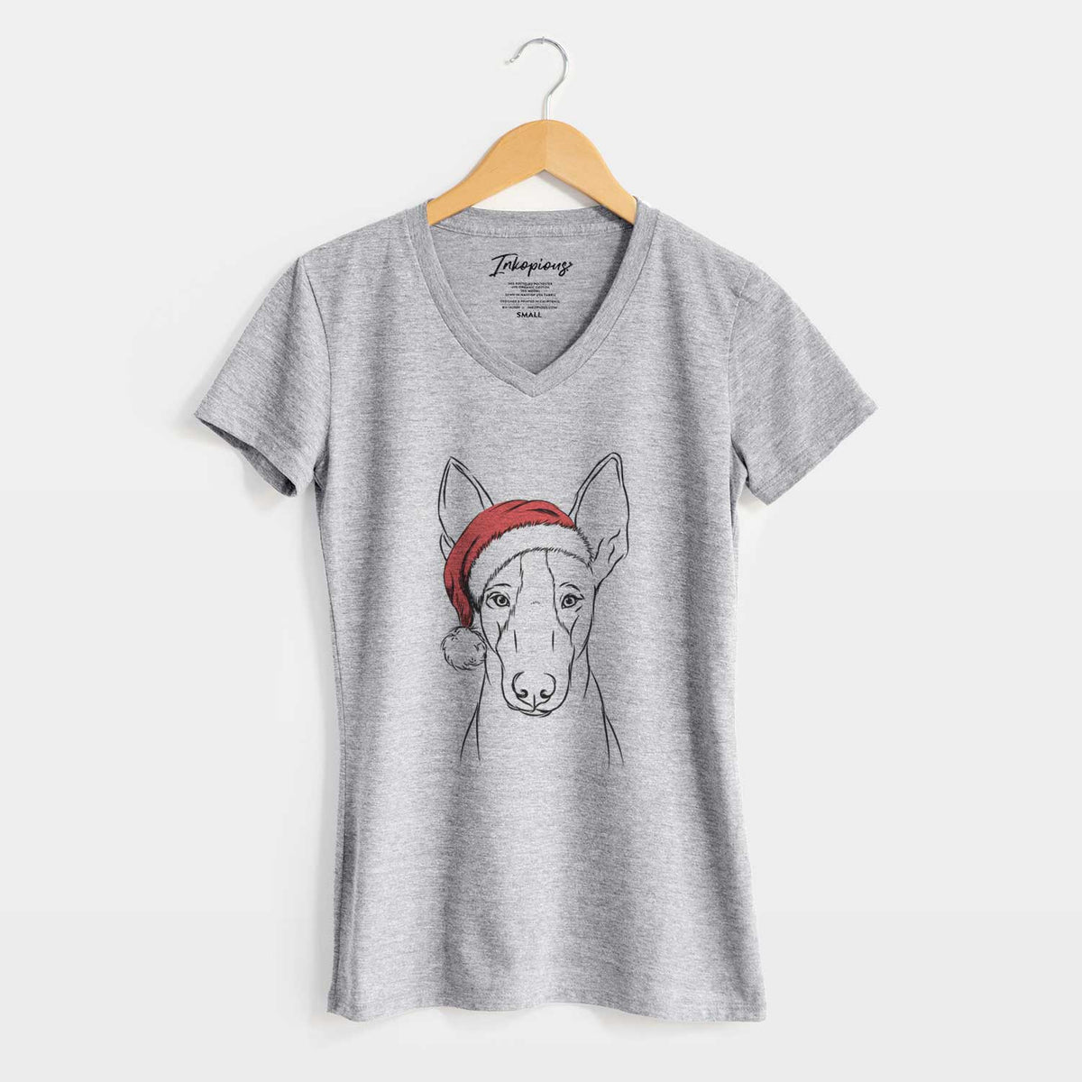 Santa Indy the Ibizan Hound - Women's V-neck Shirt