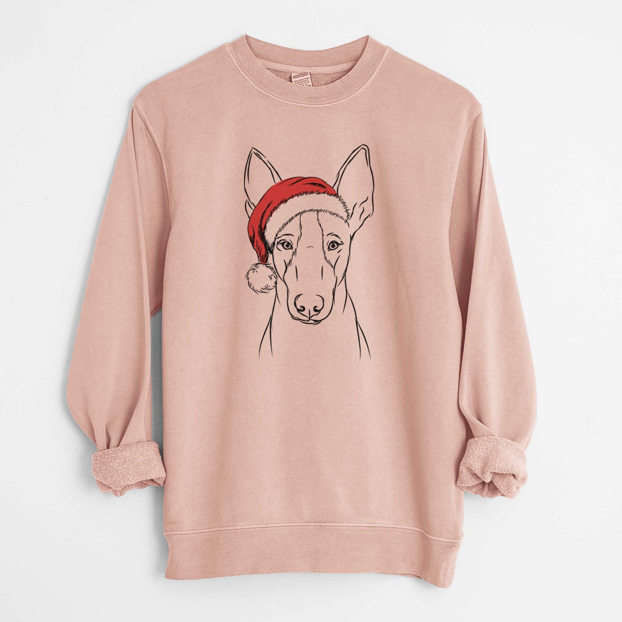 Santa Indy the Ibizan Hound - Unisex Pigment Dyed Crew Sweatshirt