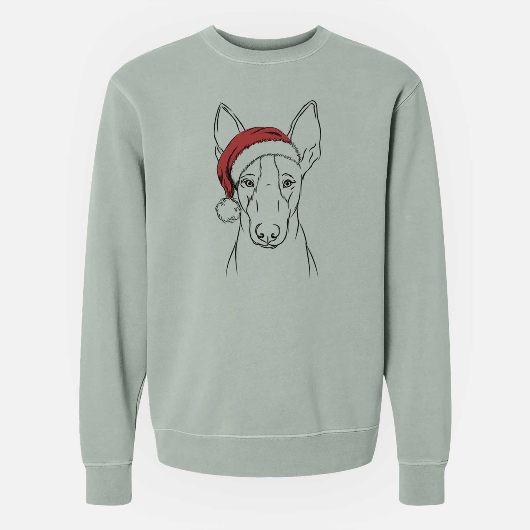 Santa Indy the Ibizan Hound - Unisex Pigment Dyed Crew Sweatshirt