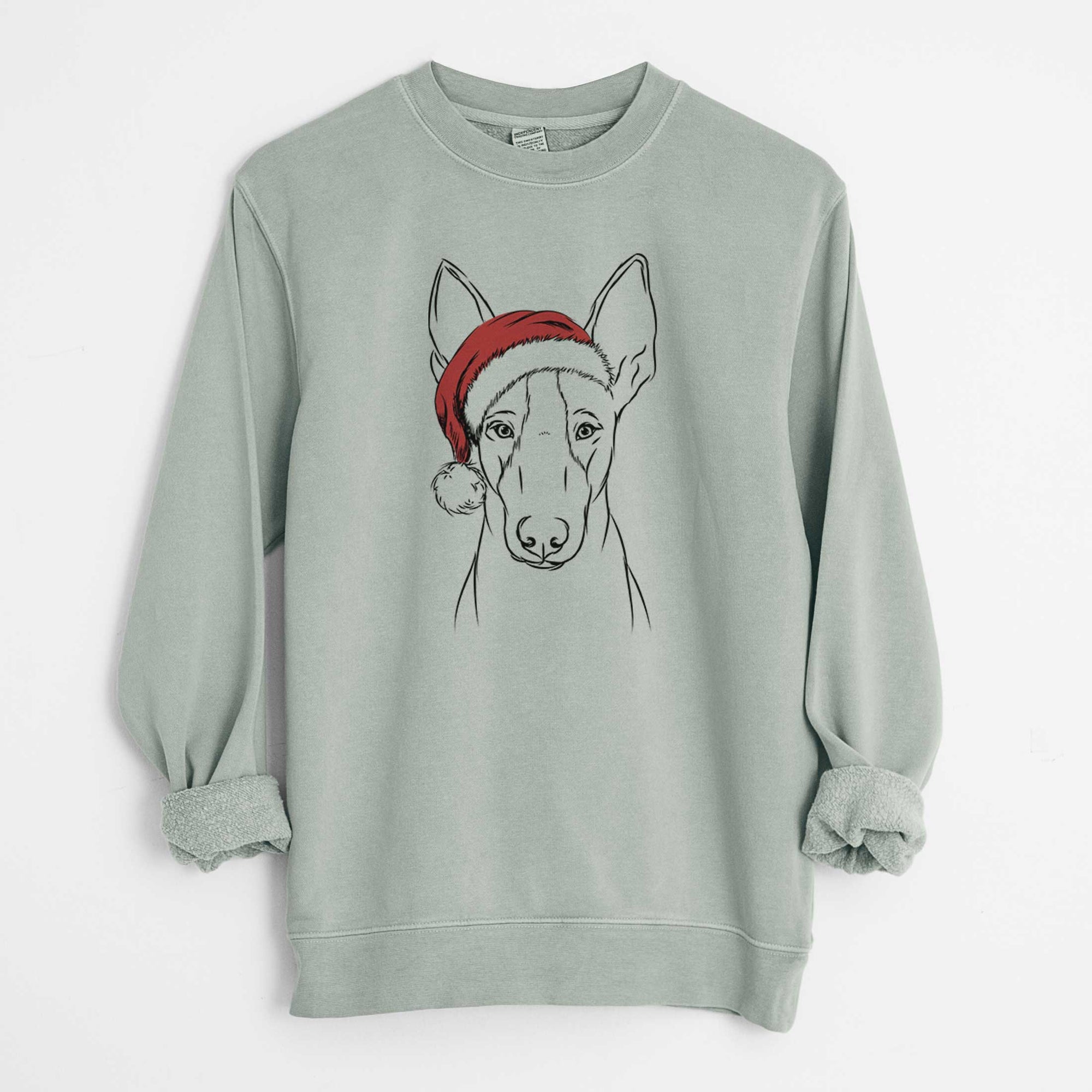 Santa Indy the Ibizan Hound - Unisex Pigment Dyed Crew Sweatshirt