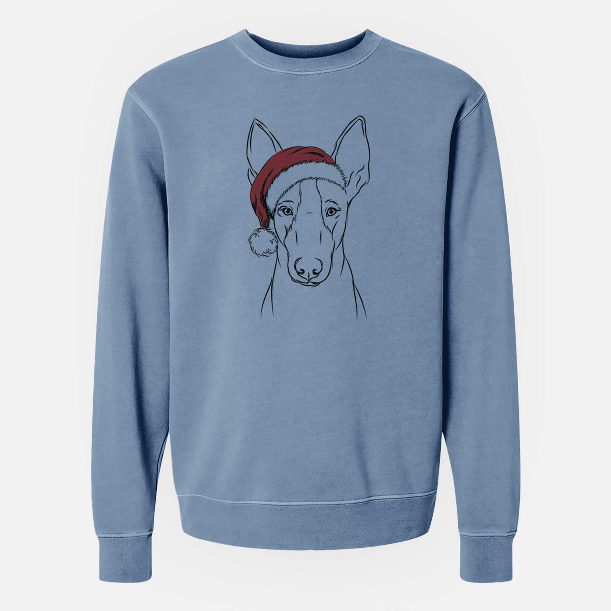 Santa Indy the Ibizan Hound - Unisex Pigment Dyed Crew Sweatshirt