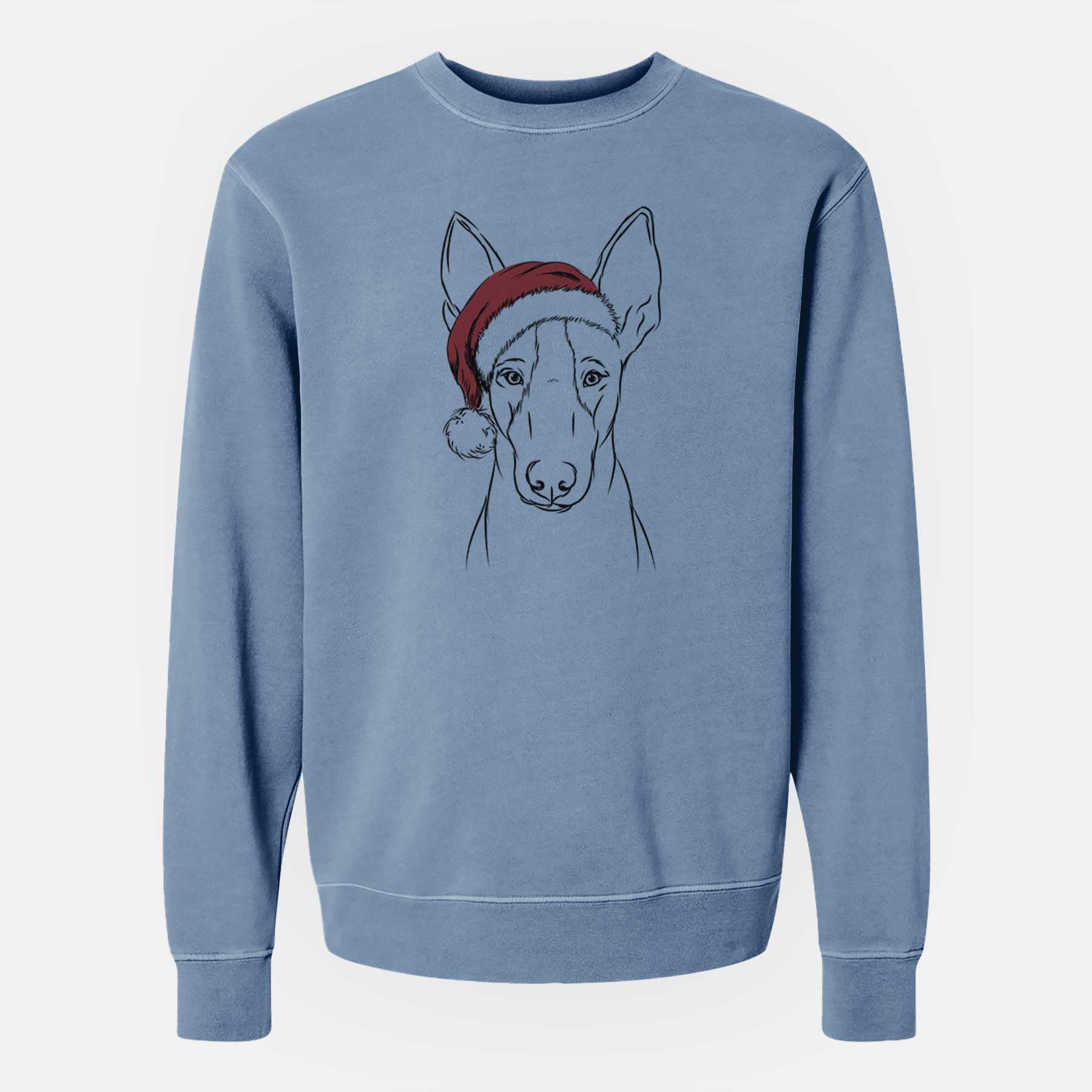 Santa Indy the Ibizan Hound - Unisex Pigment Dyed Crew Sweatshirt