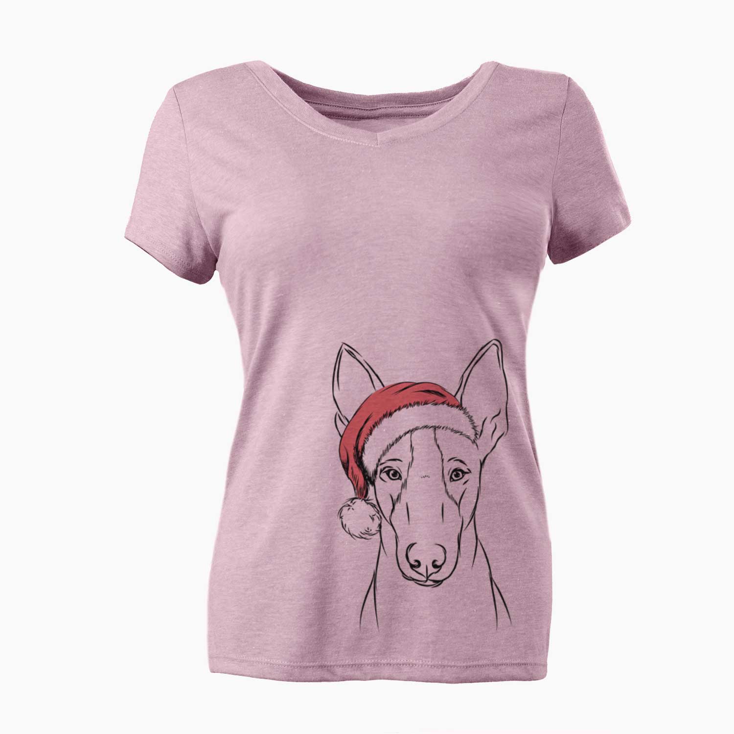 Santa Indy the Ibizan Hound - Women's V-neck Shirt