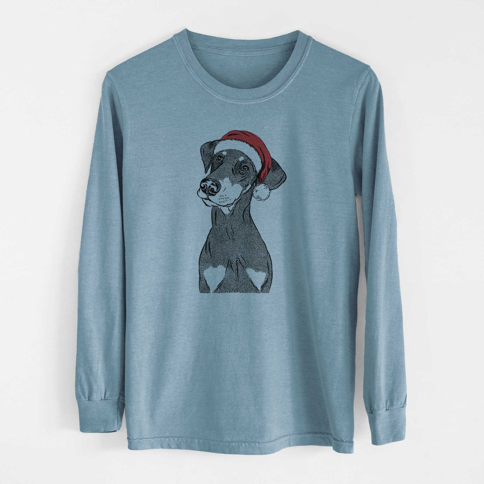 Santa Iroh the Doberman Pinscher - Heavyweight 100% Cotton Long Sleeve