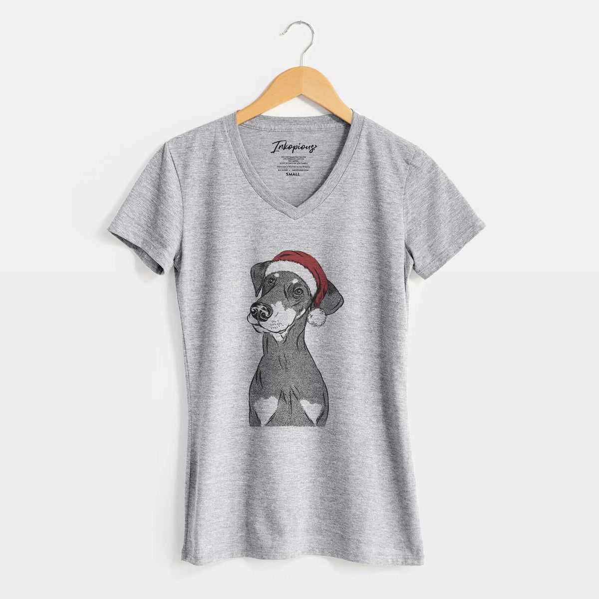 Santa Iroh the Doberman Pinscher - Women's V-neck Shirt