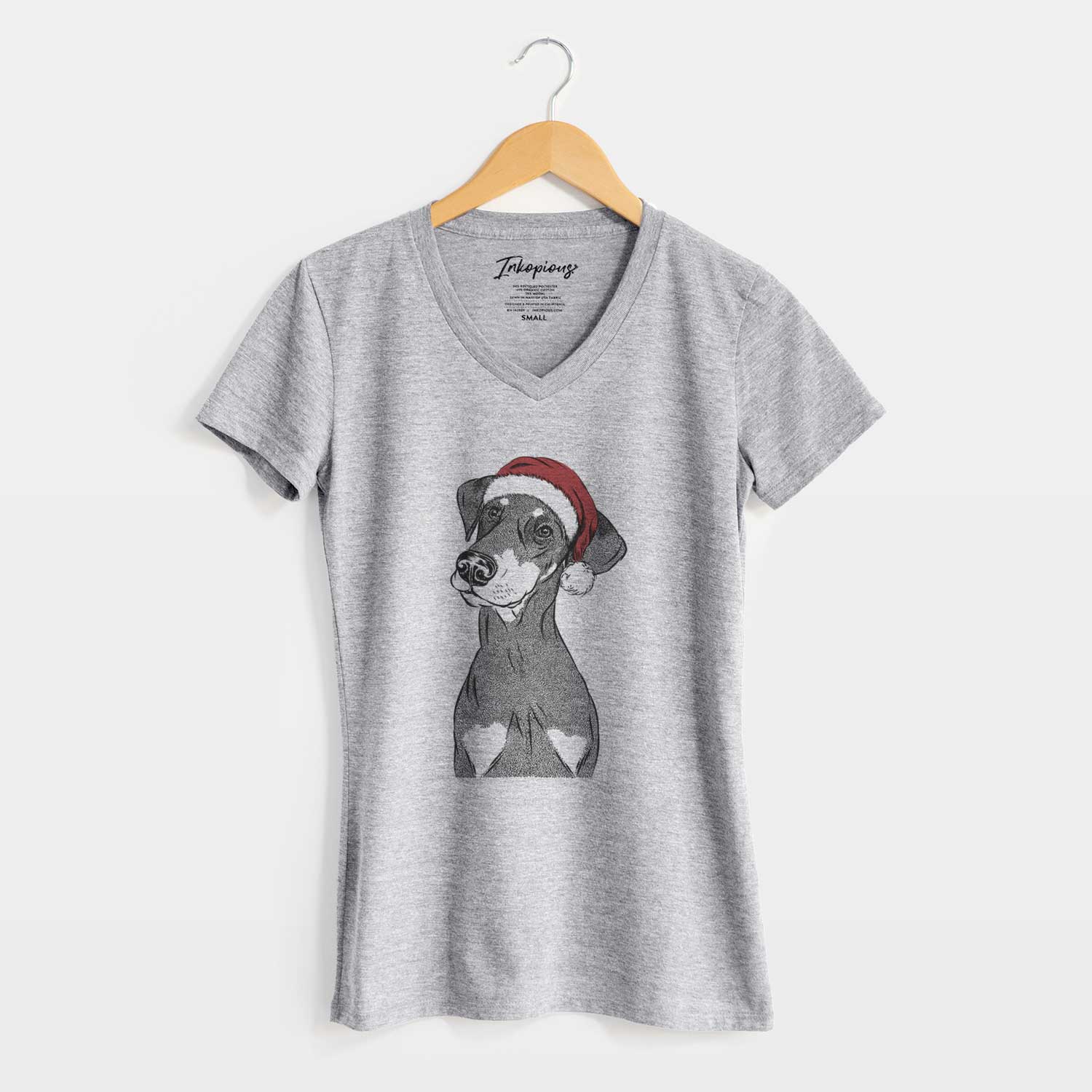 Santa Iroh the Doberman Pinscher - Women's V-neck Shirt