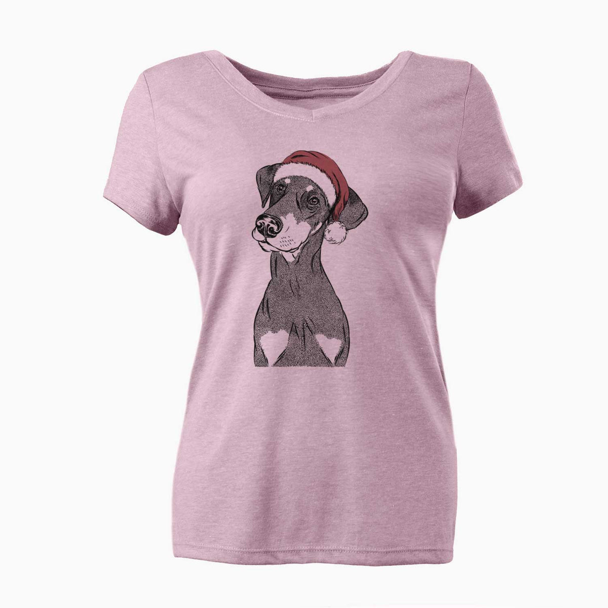 Santa Iroh the Doberman Pinscher - Women's V-neck Shirt