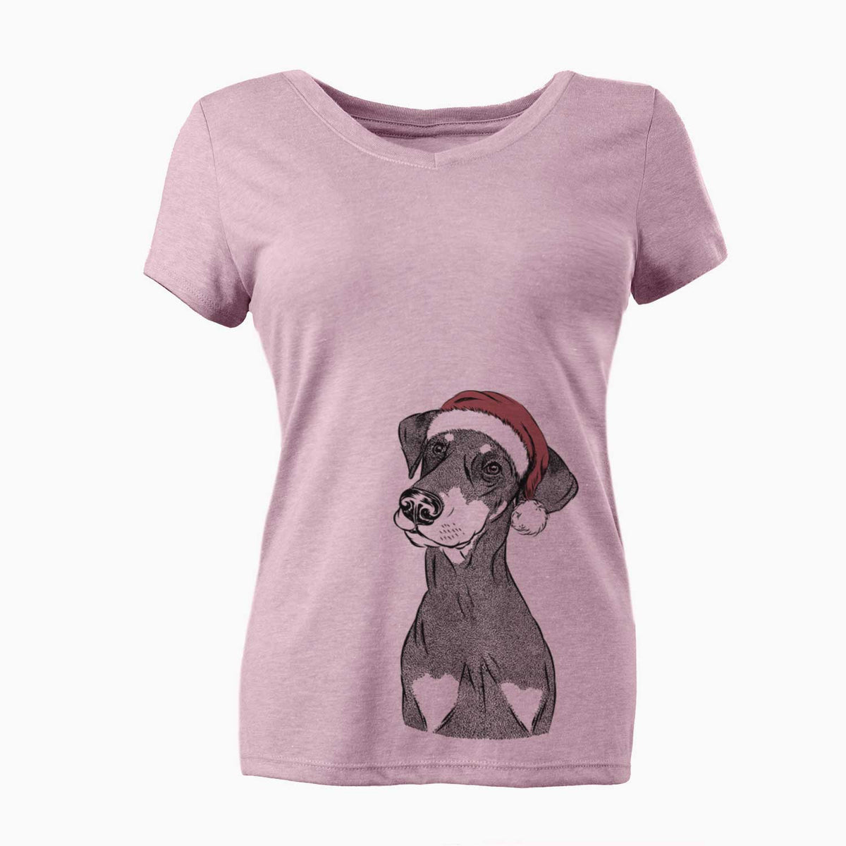 Santa Iroh the Doberman Pinscher - Women's V-neck Shirt