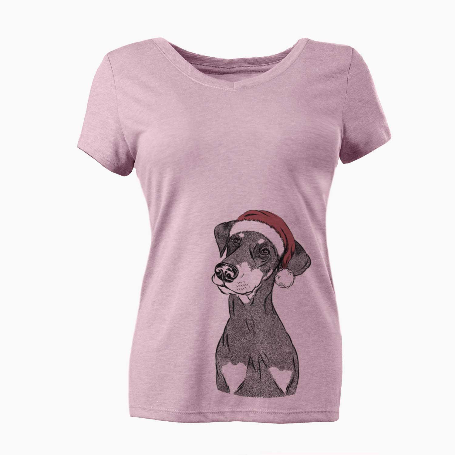 Santa Iroh the Doberman Pinscher - Women's V-neck Shirt