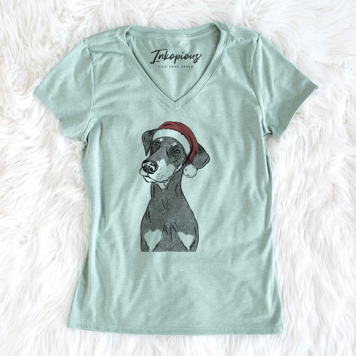 Santa Iroh the Doberman Pinscher - Women's V-neck Shirt