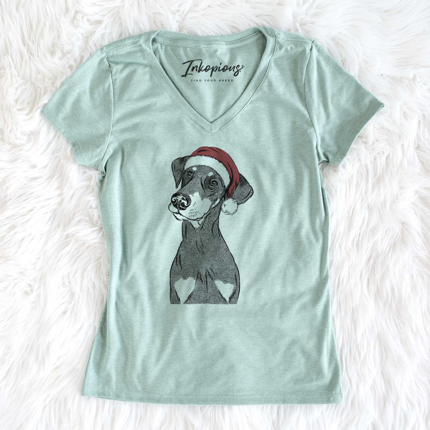 Santa Iroh the Doberman Pinscher - Women's V-neck Shirt
