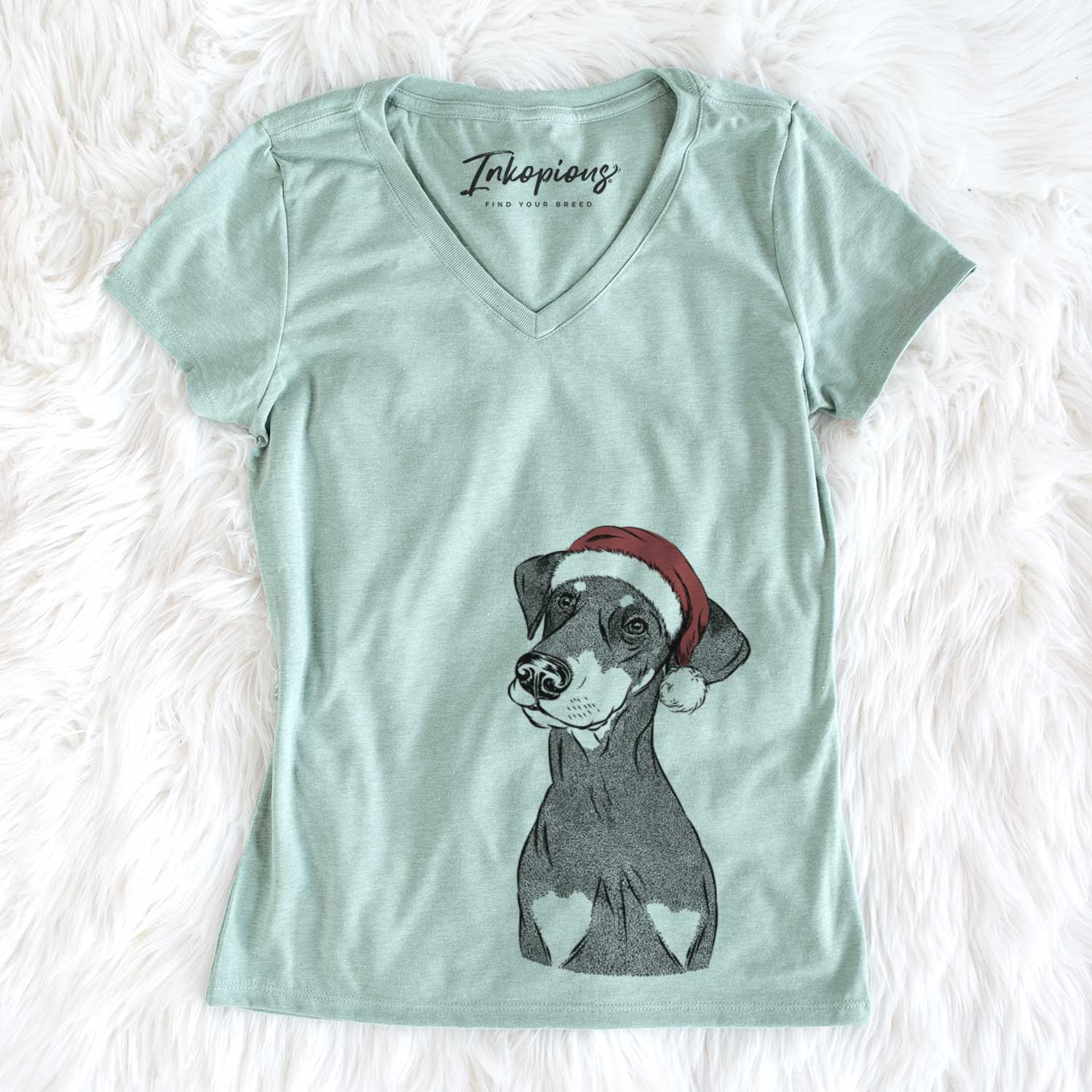 Santa Iroh the Doberman Pinscher - Women's V-neck Shirt