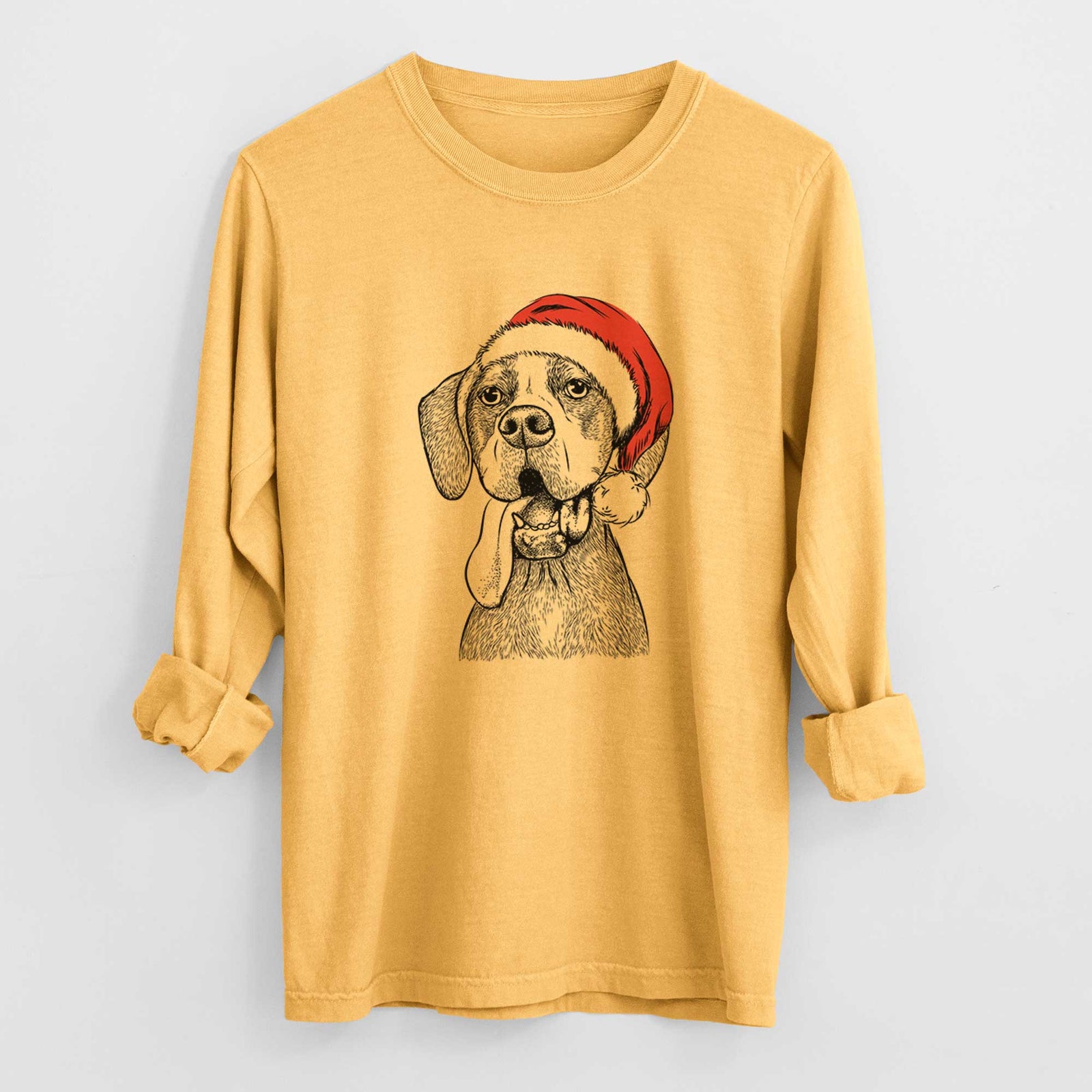 Santa Irwin the English Pointer - Heavyweight 100% Cotton Long Sleeve