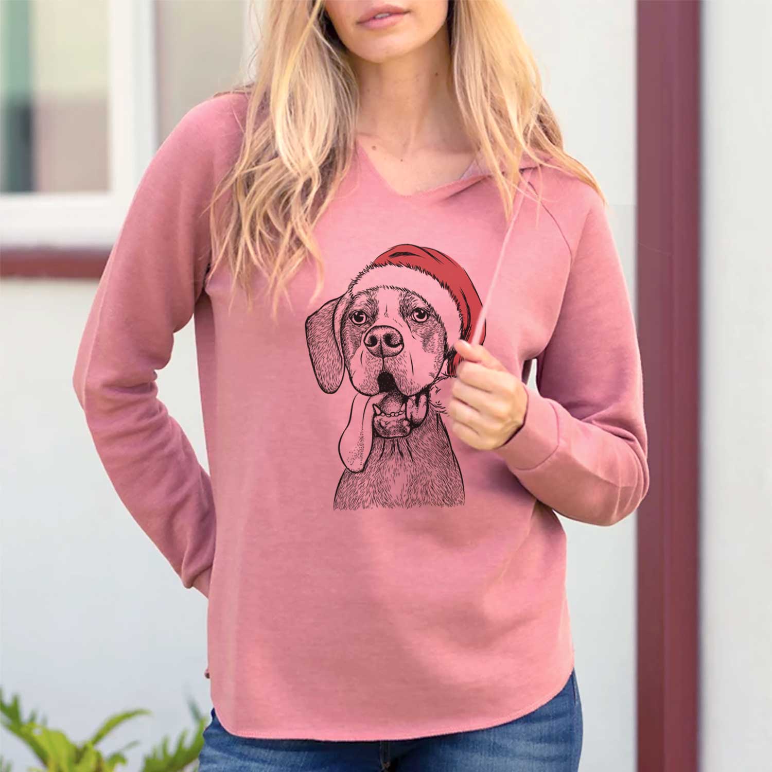 Santa Irwin the English Pointer - Cali Wave Hooded Sweatshirt