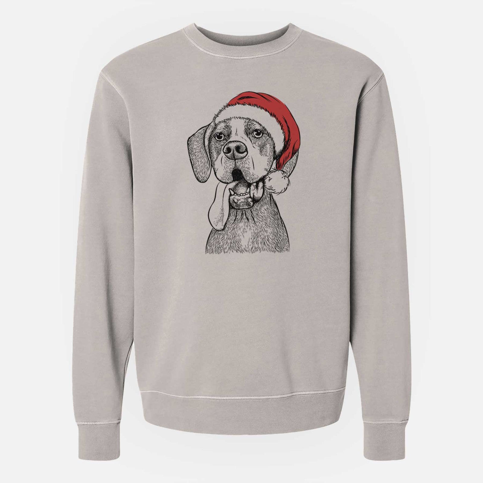 Santa Irwin the English Pointer - Unisex Pigment Dyed Crew Sweatshirt