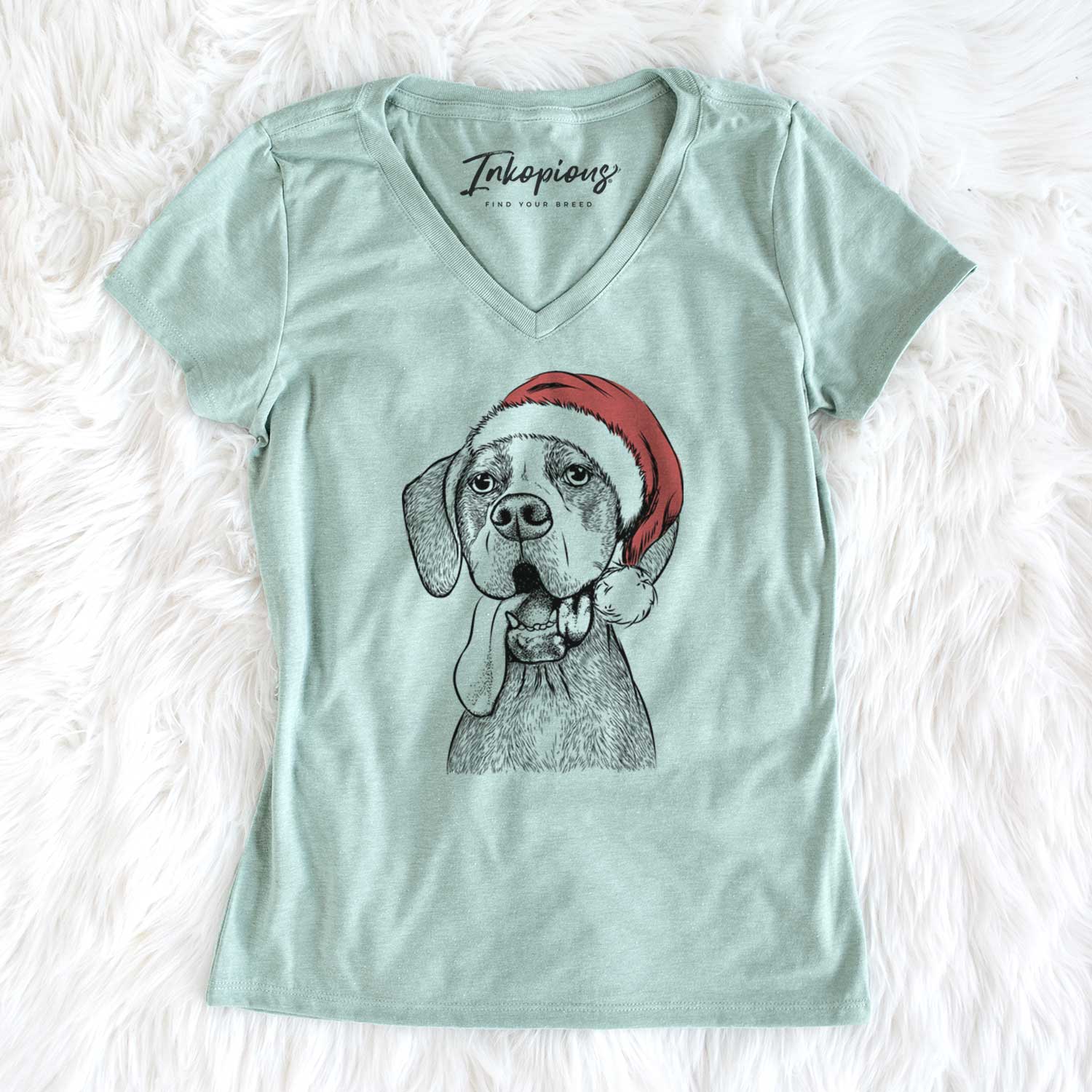 Santa Irwin the English Pointer - Women's V-neck Shirt