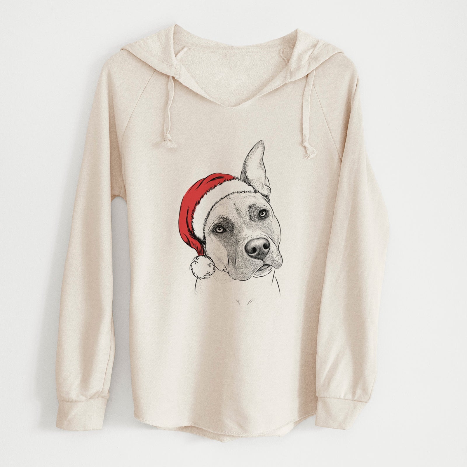 Santa Ivy the Pitbull Mix - Cali Wave Hooded Sweatshirt