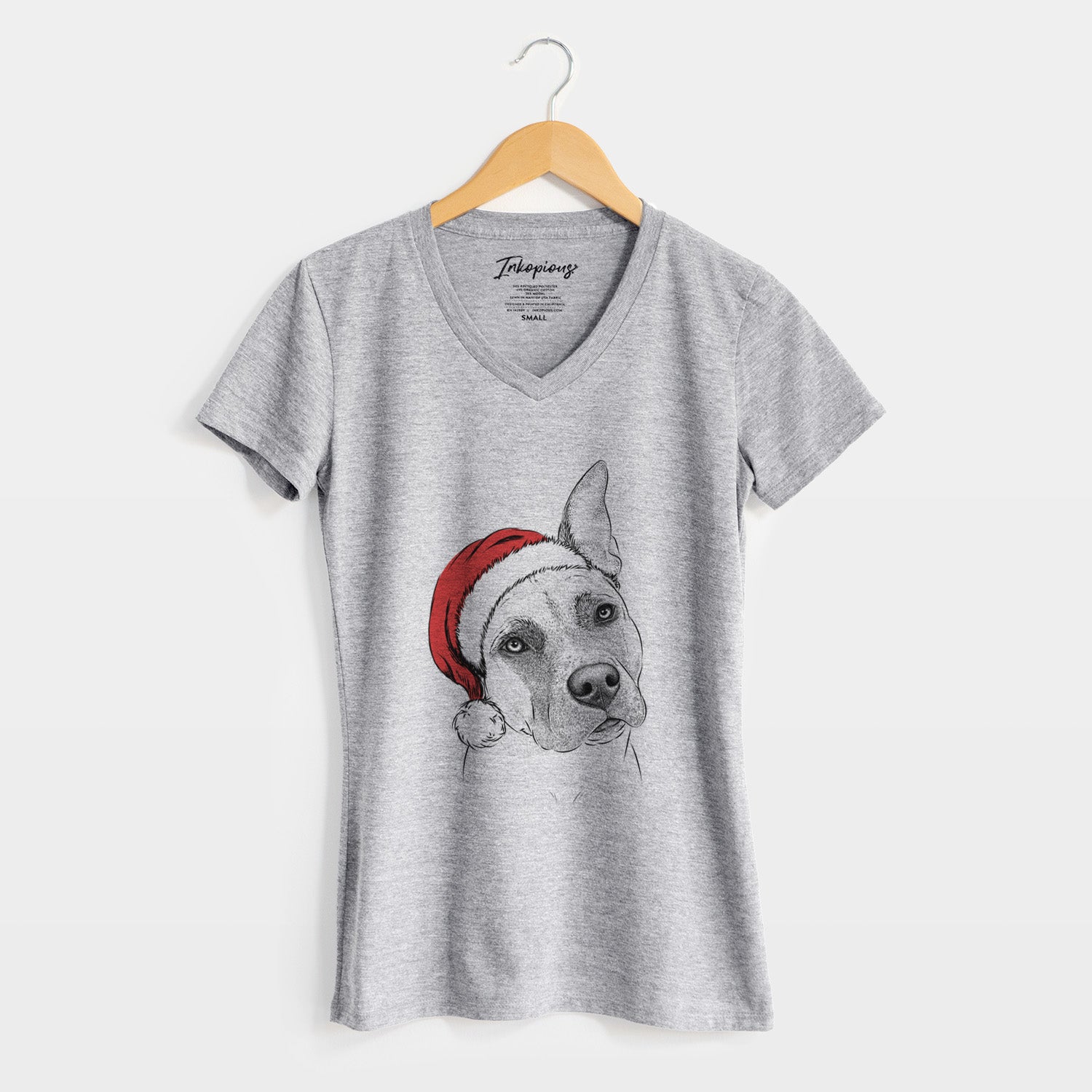 Santa Ivy the Pitbull Mix - Women's Perfect V-neck Shirt