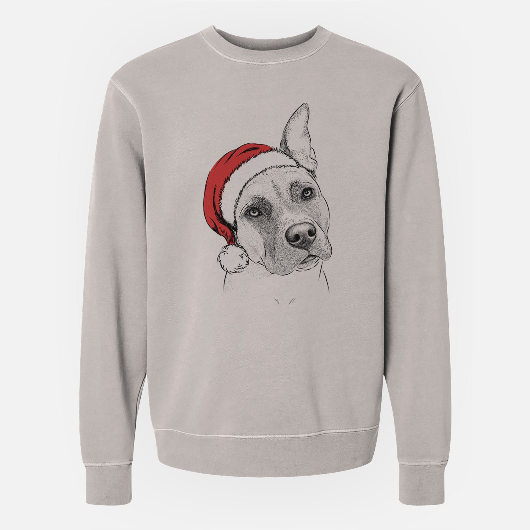 Santa Ivy the Pitbull Mix - Unisex Pigment Dyed Crew Sweatshirt