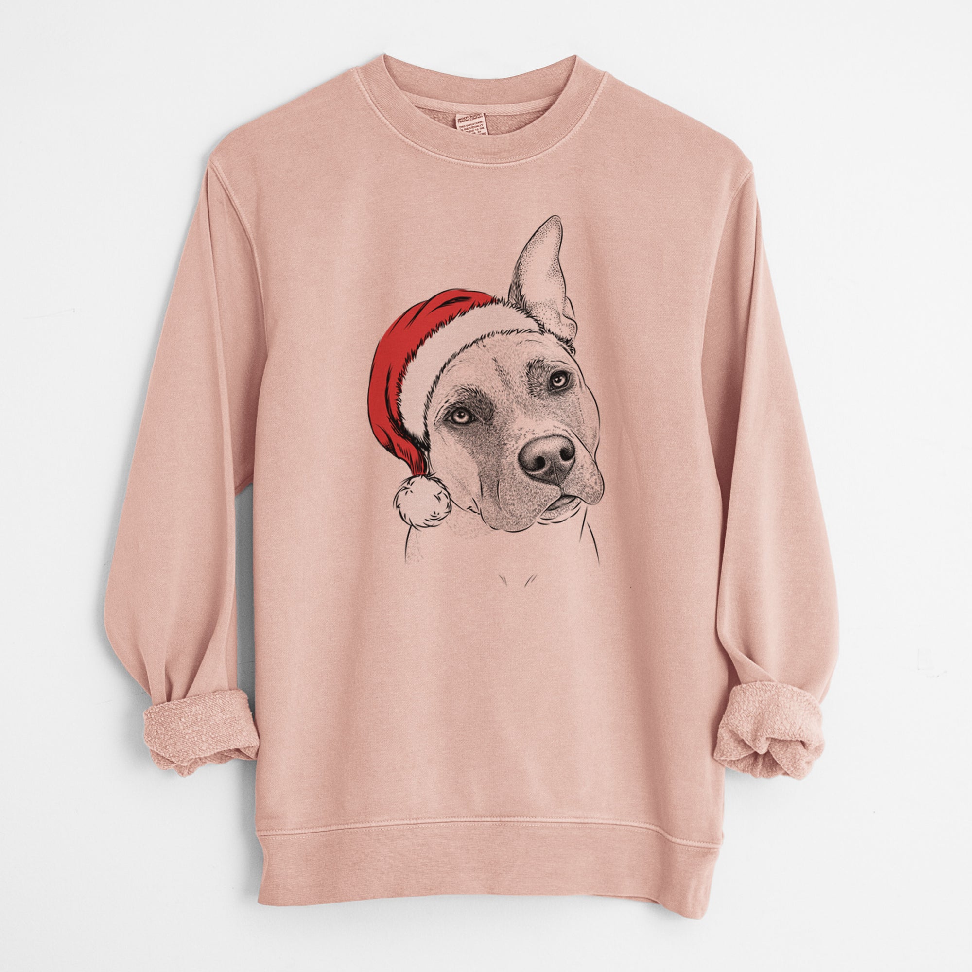 Santa Ivy the Pitbull Mix - Unisex Pigment Dyed Crew Sweatshirt