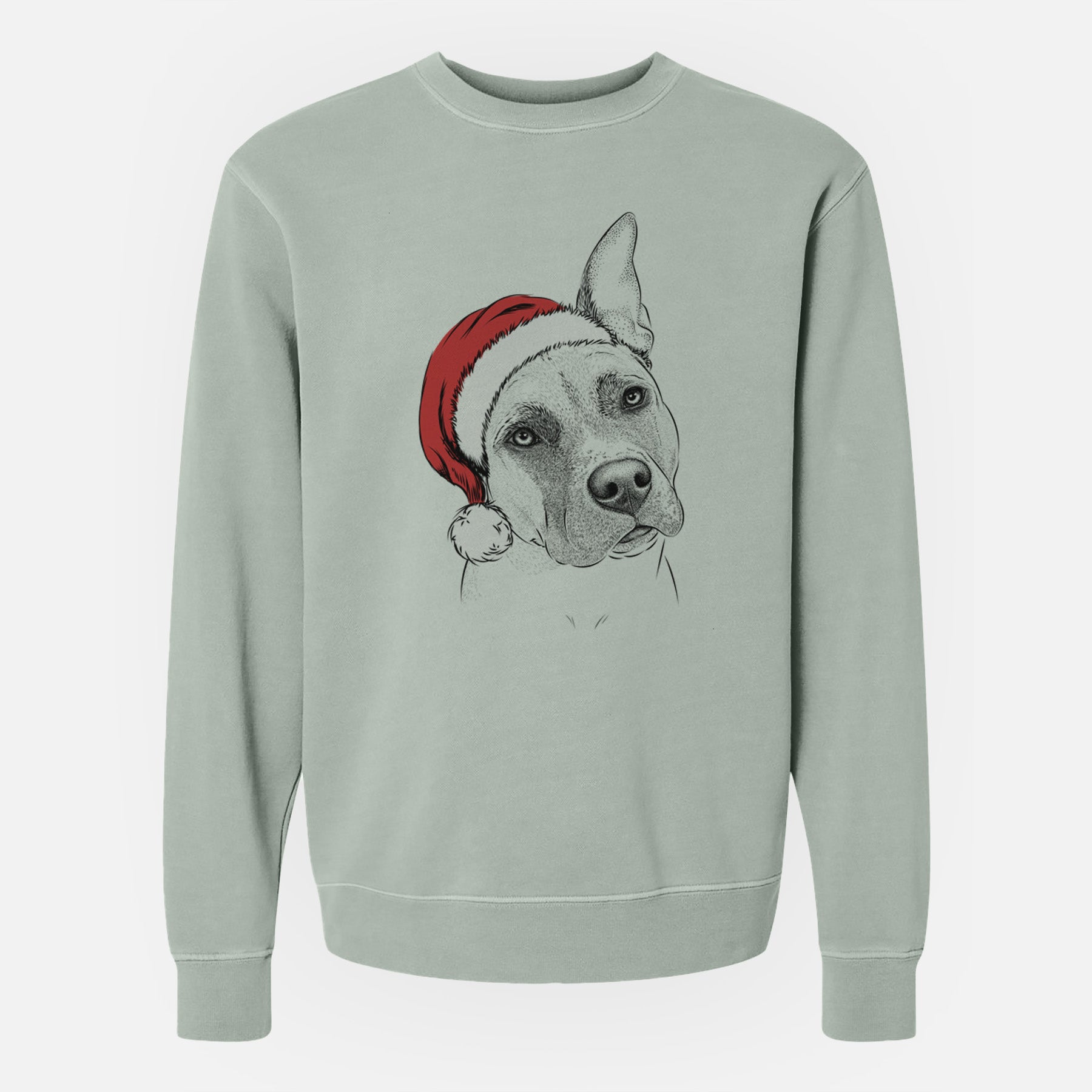 Santa Ivy the Pitbull Mix - Unisex Pigment Dyed Crew Sweatshirt