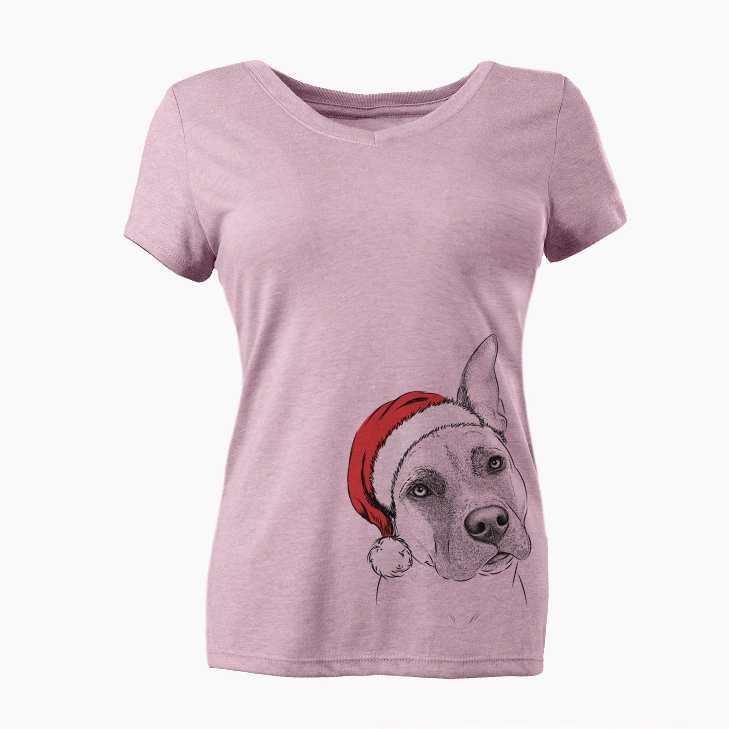 Santa Ivy the Pitbull Mix - Women's Perfect V-neck Shirt