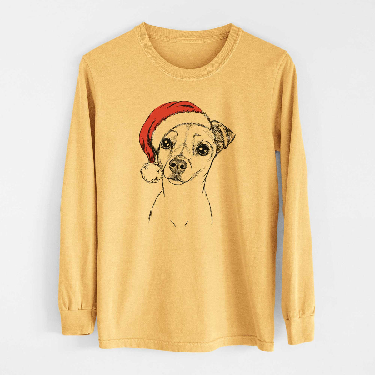 Santa Izzy the Chiweenie - Heavyweight 100% Cotton Long Sleeve