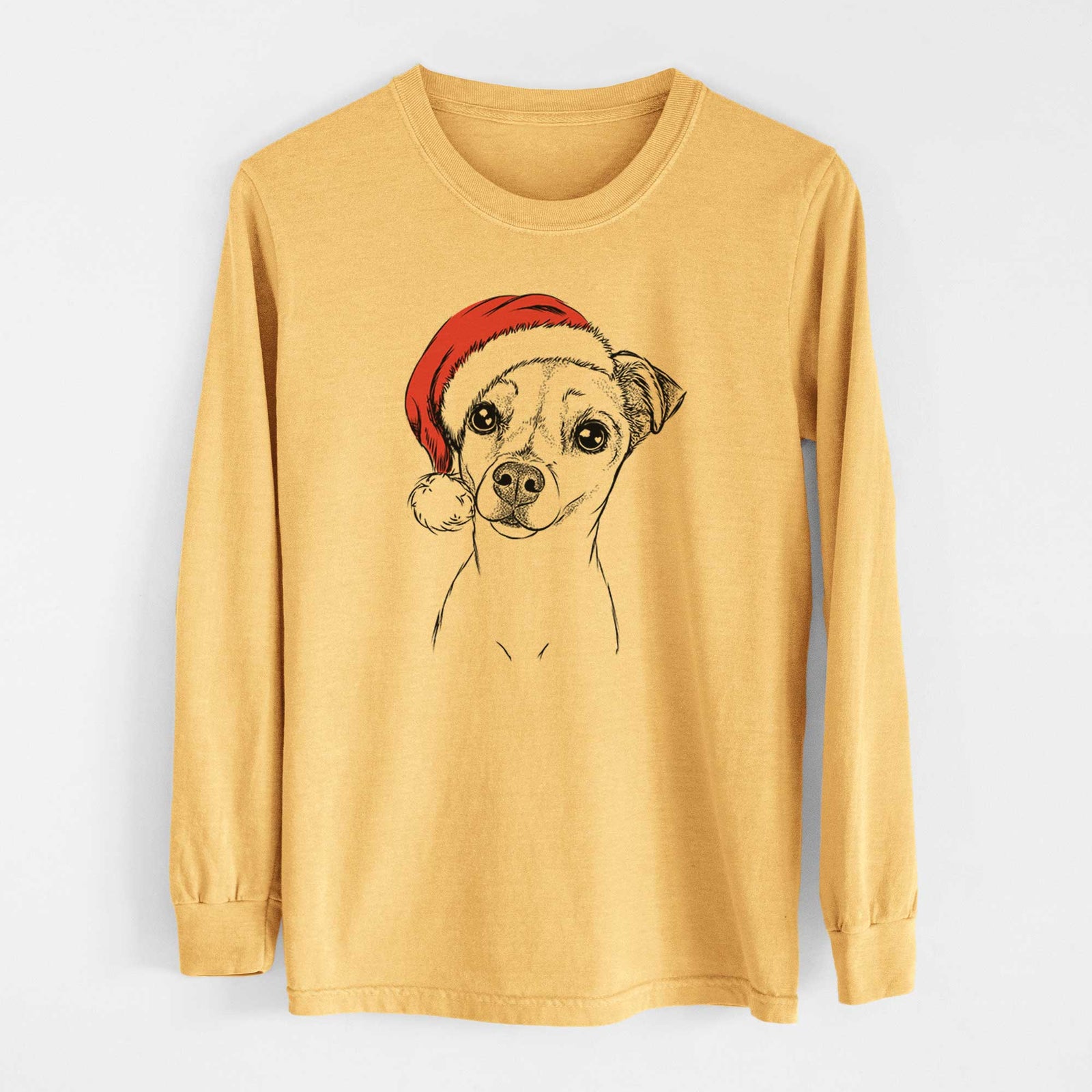 Santa Izzy the Chiweenie - Heavyweight 100% Cotton Long Sleeve