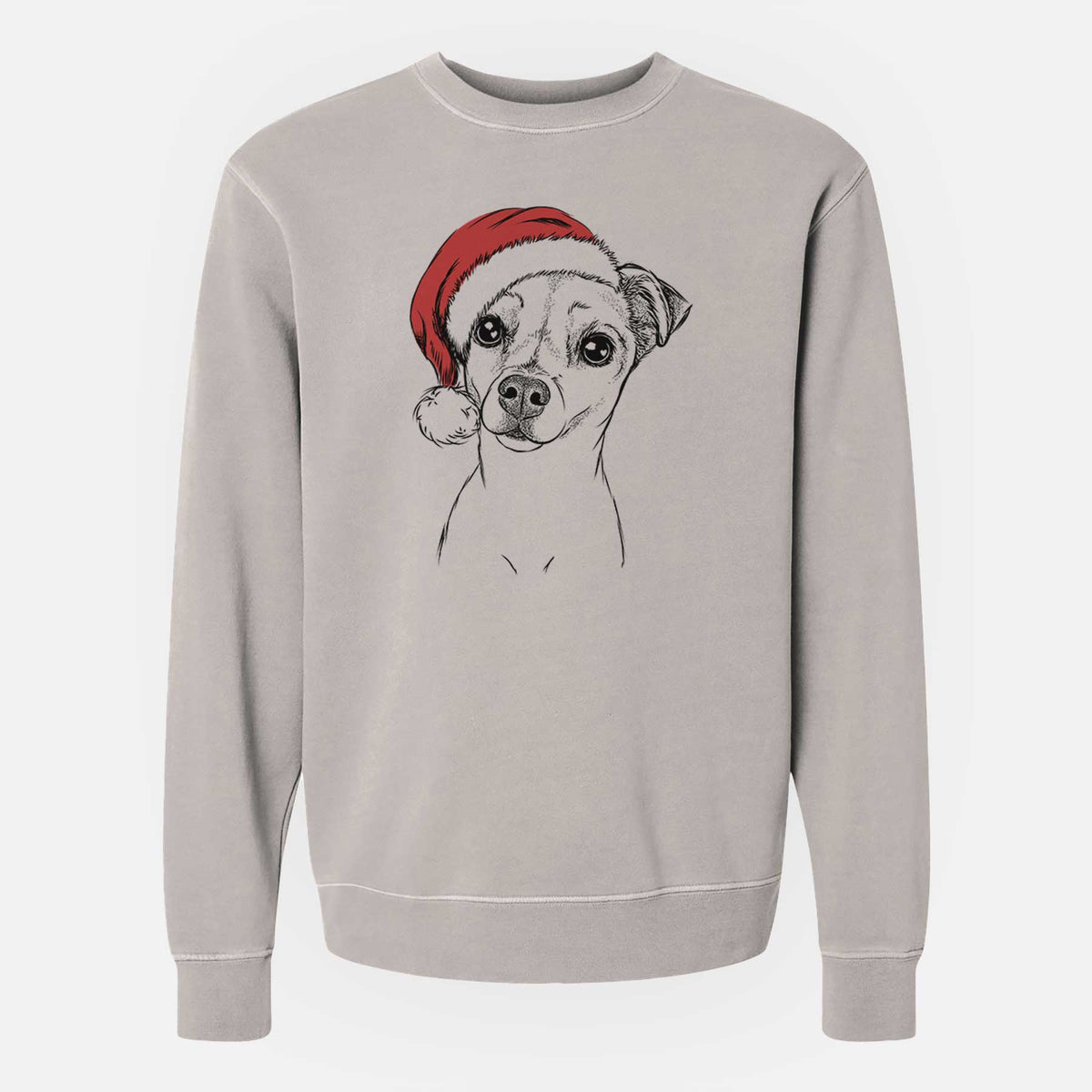 Santa Izzy the Chiweenie - Unisex Pigment Dyed Crew Sweatshirt