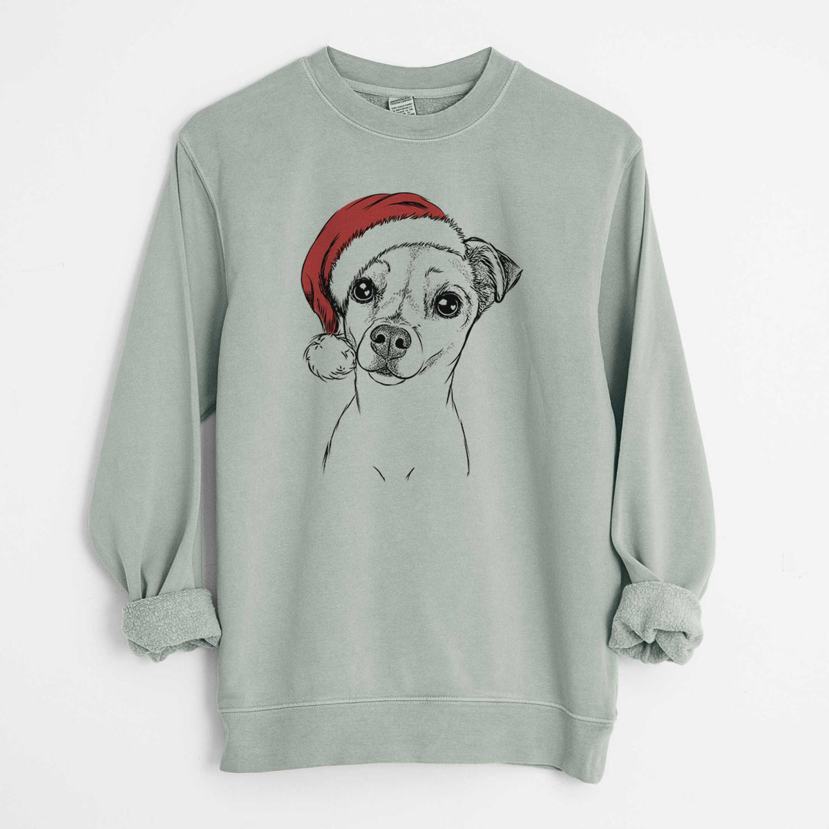 Santa Izzy the Chiweenie - Unisex Pigment Dyed Crew Sweatshirt