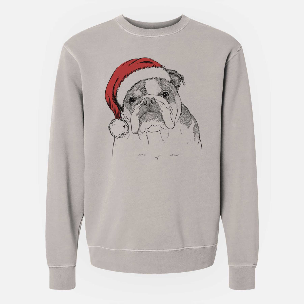 Santa Jack the English Bulldog - Unisex Pigment Dyed Crew Sweatshirt
