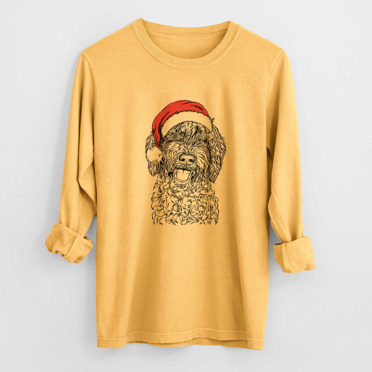 Santa Jack the Chocolate Labradoodle - Heavyweight 100% Cotton Long Sleeve