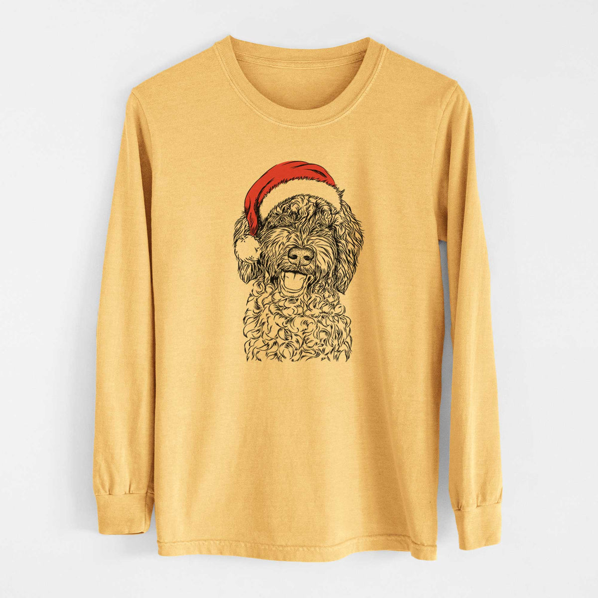 Santa Jack the Chocolate Labradoodle - Heavyweight 100% Cotton Long Sleeve