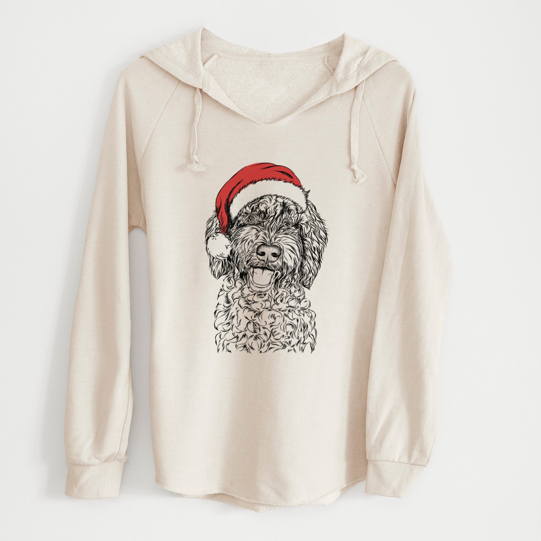 Santa Jack the Chocolate Labradoodle - Cali Wave Hooded Sweatshirt