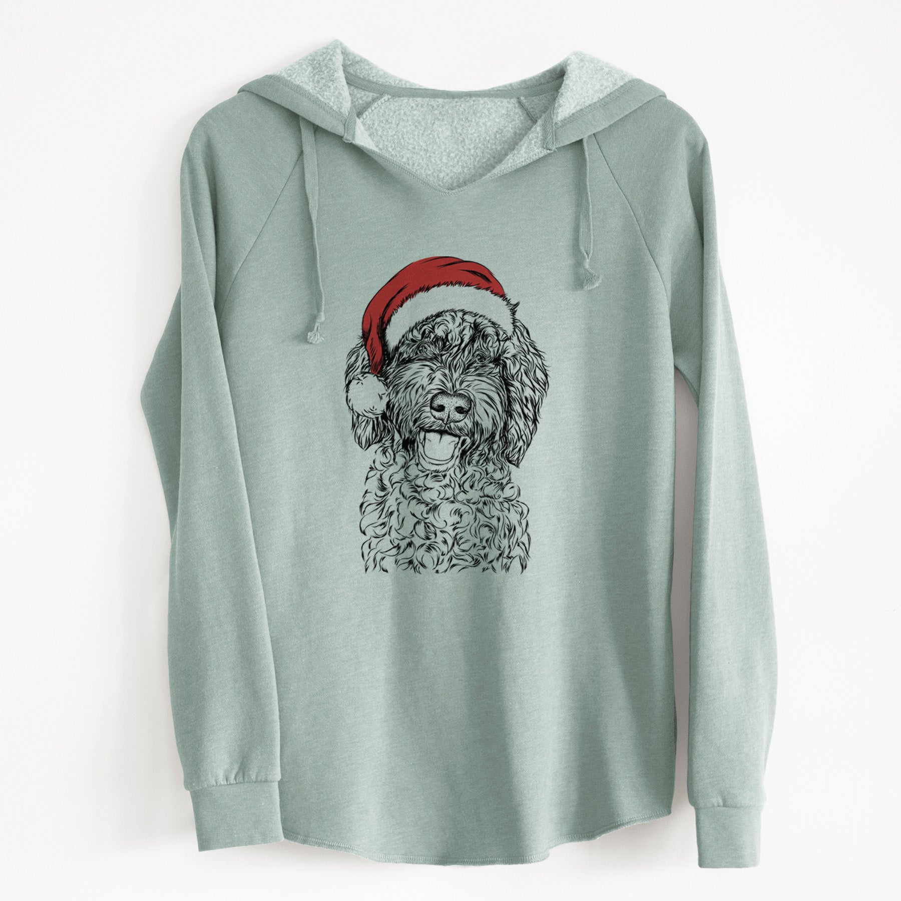 Santa Jack the Chocolate Labradoodle - Cali Wave Hooded Sweatshirt