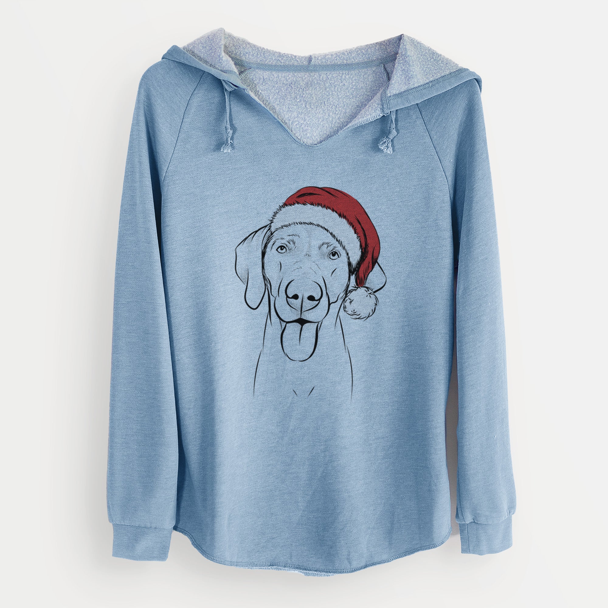 Santa Jackson the Weimaraner - Cali Wave Hooded Sweatshirt