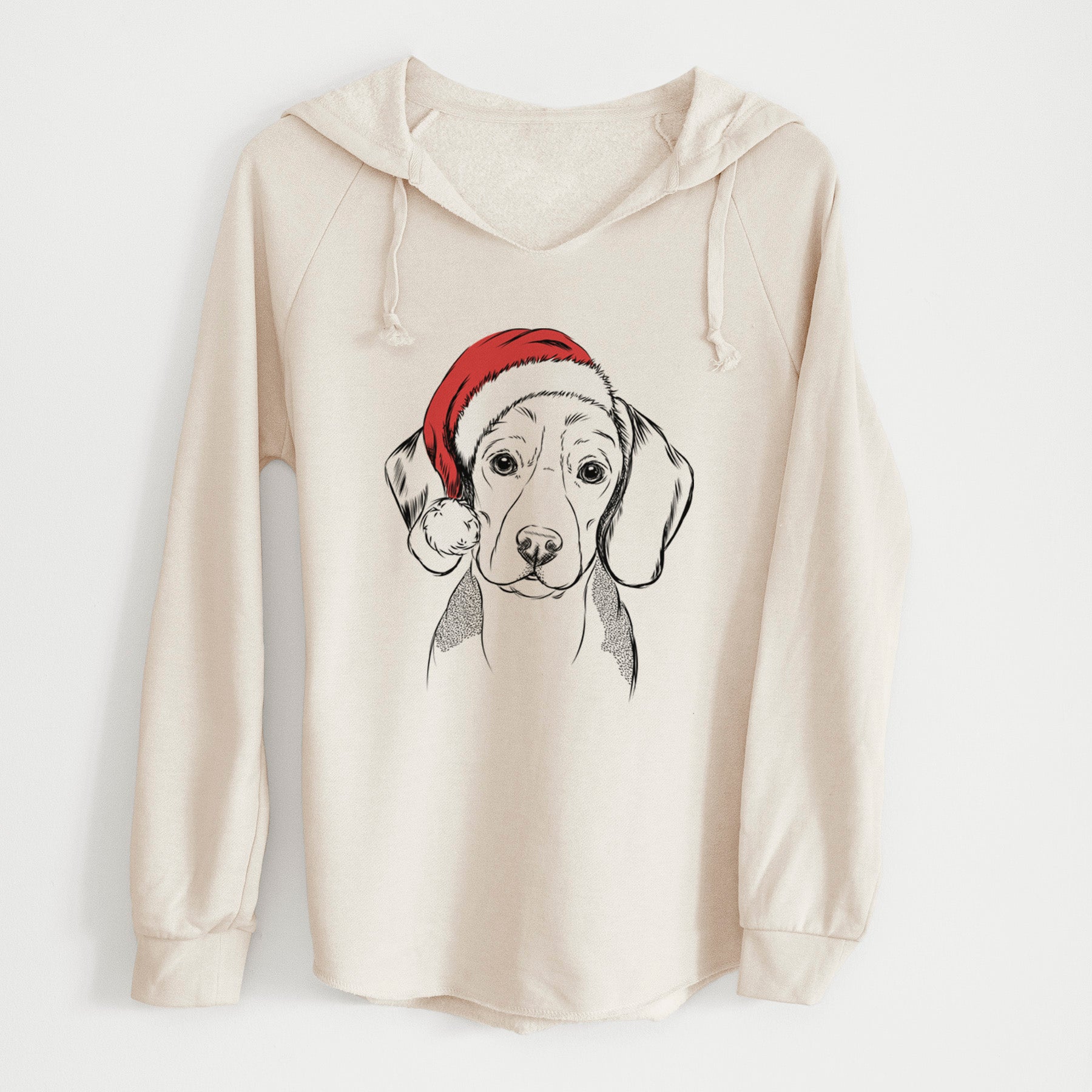 Santa Jake the Beagle - Cali Wave Hooded Sweatshirt