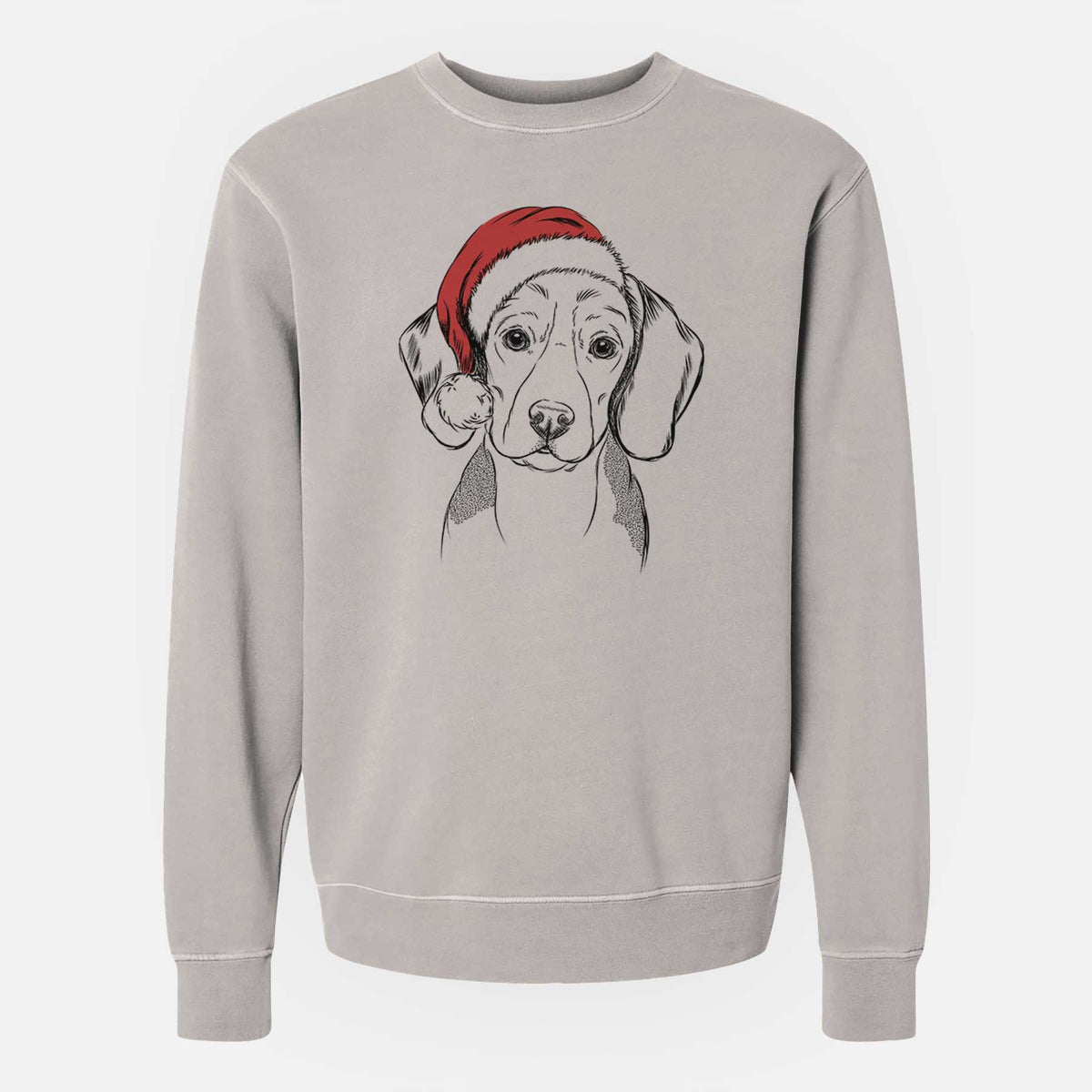 Santa Jake the Beagle - Unisex Pigment Dyed Crew Sweatshirt