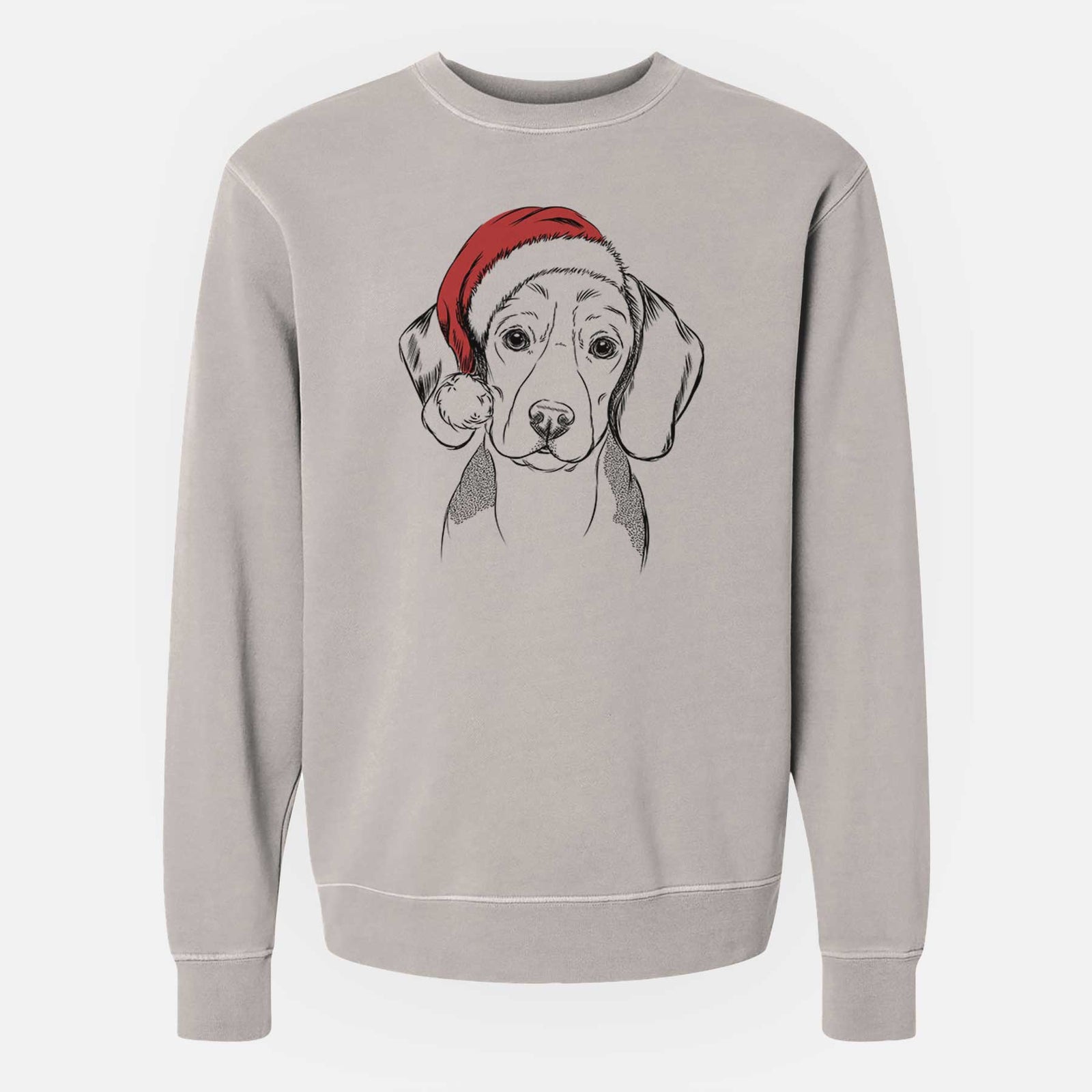 Santa Jake the Beagle - Unisex Pigment Dyed Crew Sweatshirt
