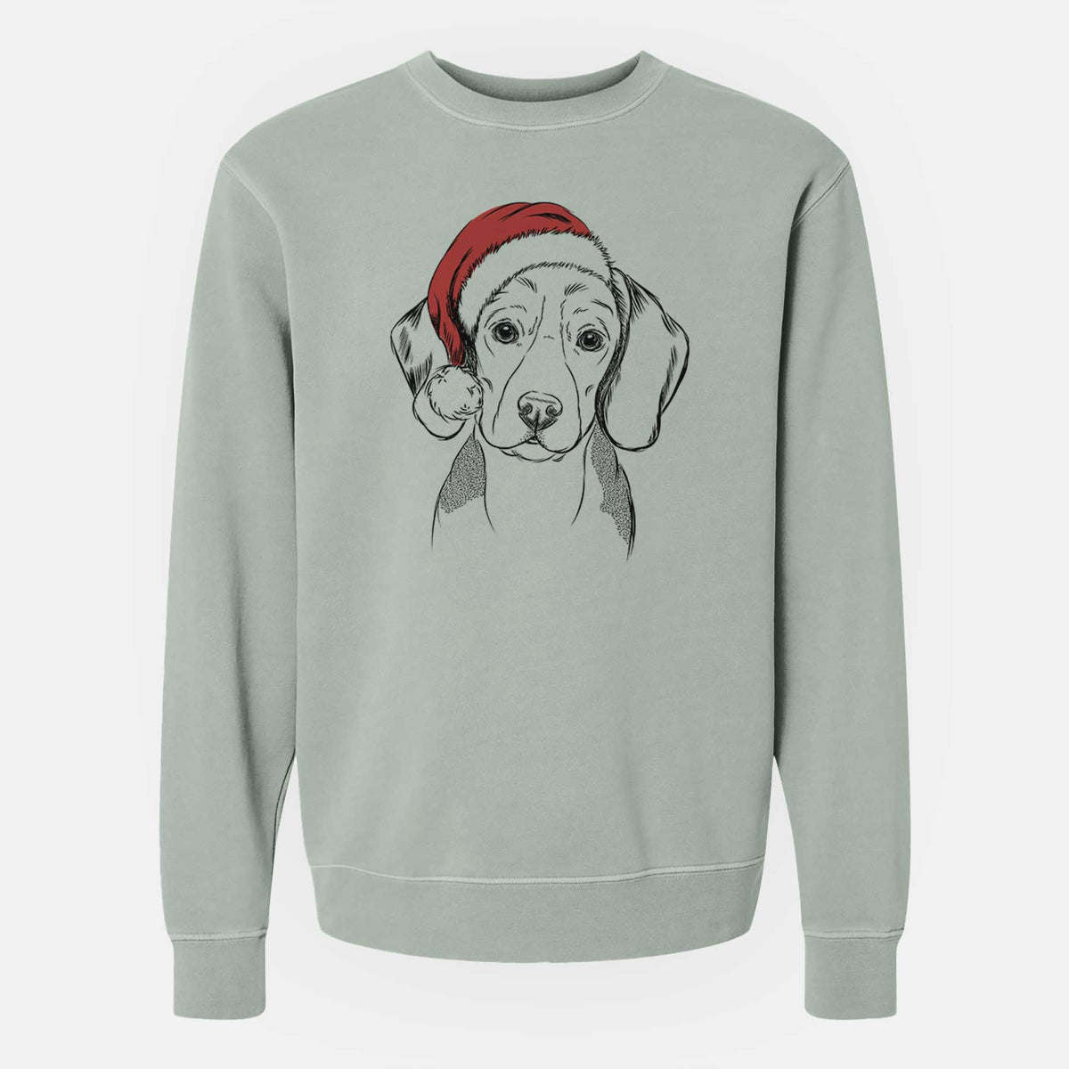 Santa Jake the Beagle - Unisex Pigment Dyed Crew Sweatshirt