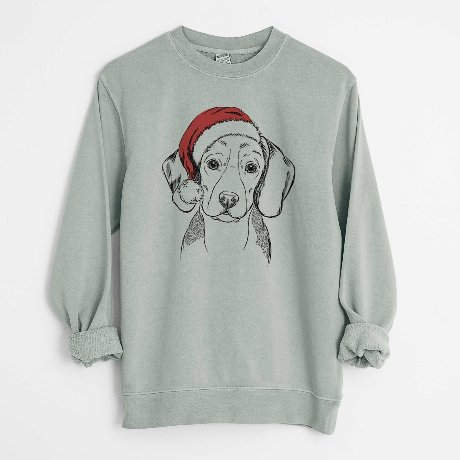 Santa Jake the Beagle - Unisex Pigment Dyed Crew Sweatshirt