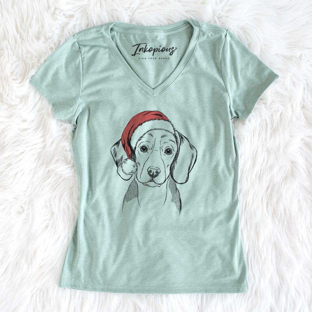Santa Jake the Beagle - Women's V-neck Shirt
