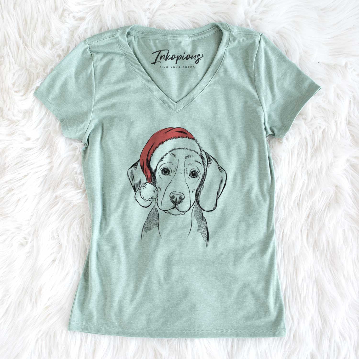 Santa Jake the Beagle - Women's V-neck Shirt